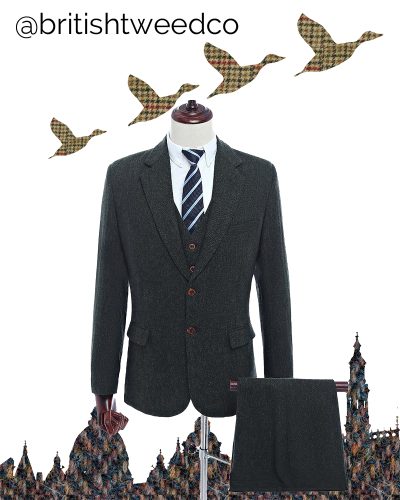 Kids Dark Green Highland Weave Tweed Jacket